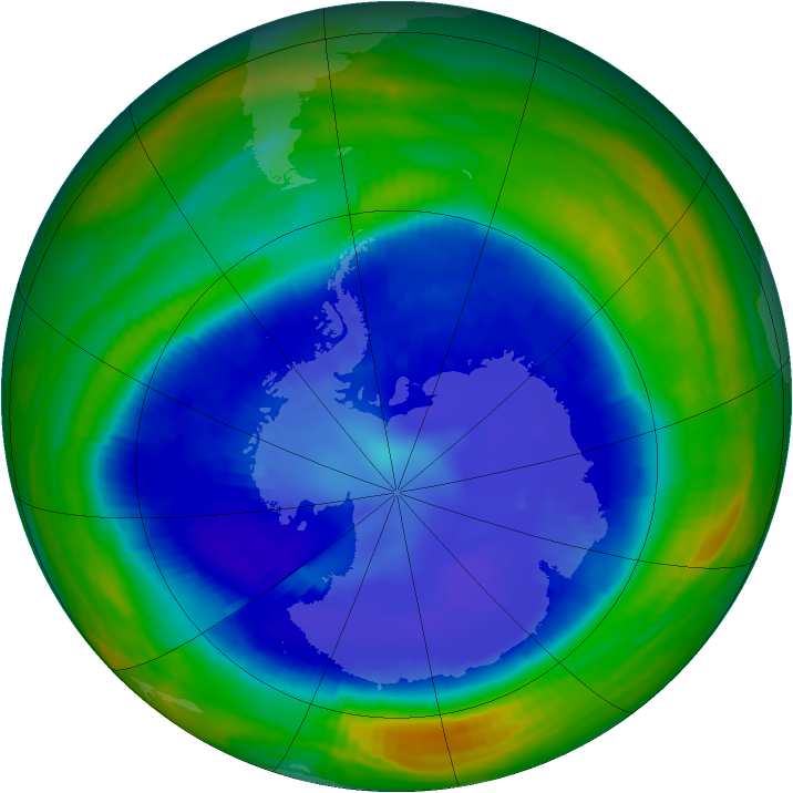 Antarctic ozone map for 03 September 1998